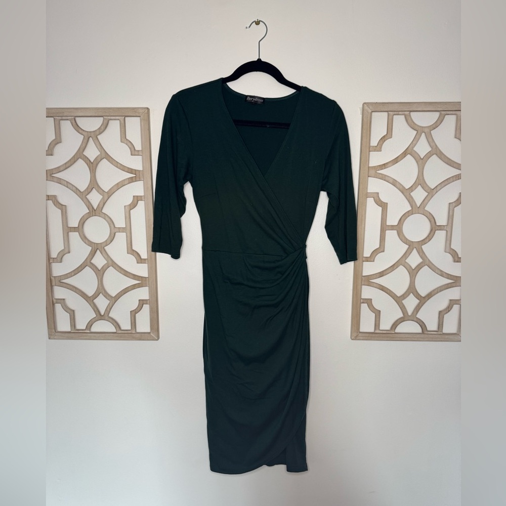 Dark Green 3/4 Sleeve Dress